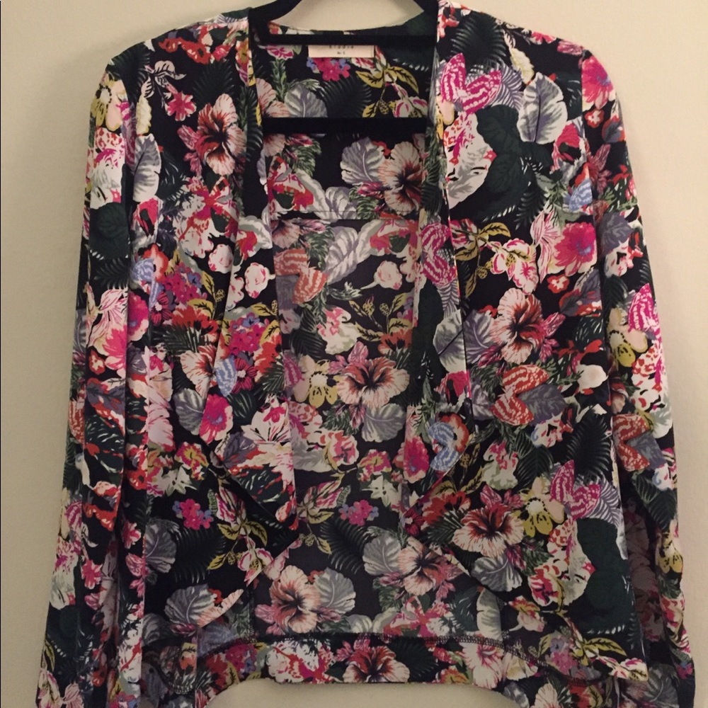 Floral print blazer